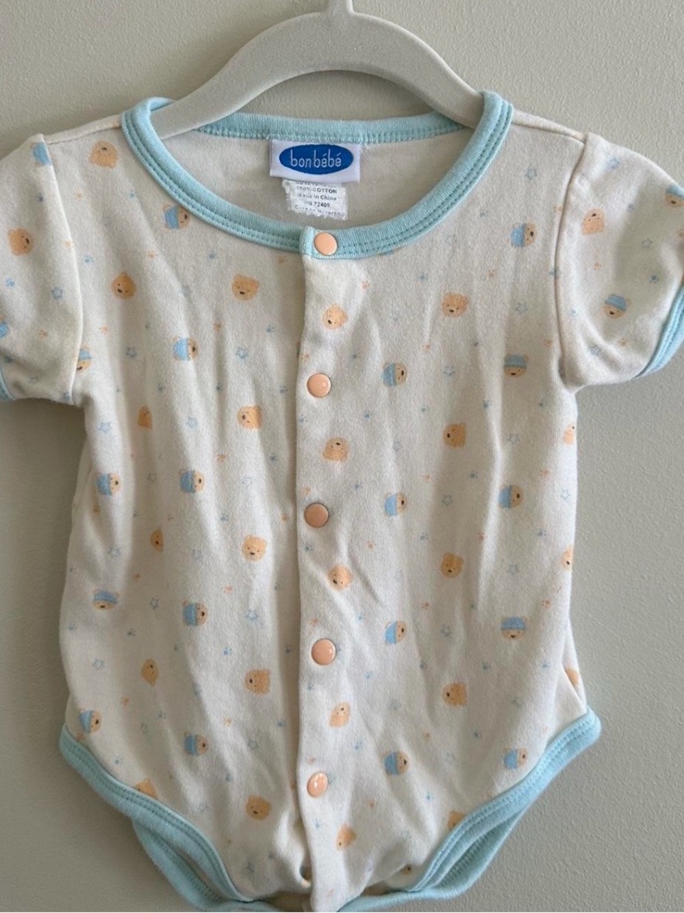 Baby Boy Blue Bear Onesie